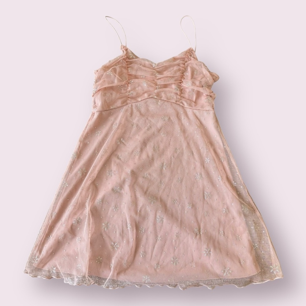 Altar’d State Pink Glitter Fairy Mini Dress